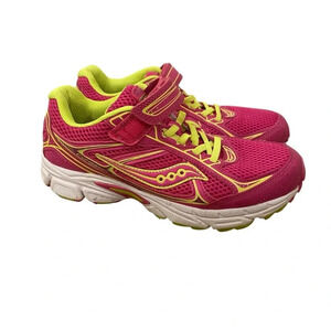 Saucony Girls Cohesion 7 Pink Athletic Running Shoes Size 4.5 Sneakers